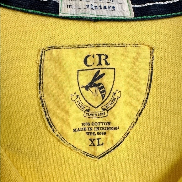 CLUB ROOM, CR, MENS YELLOW POLO SHIRT. 100% COTTON. SIZE XL - Picture 6 of 6